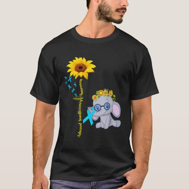 Camiseta Insuficiencia Adrenal Conciencia Bebé Elefante Sun (Anverso)