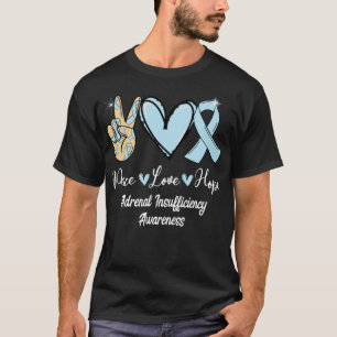 Camiseta Insuficiencia Adrenal Paz Amor Esperanza Luz Azul 