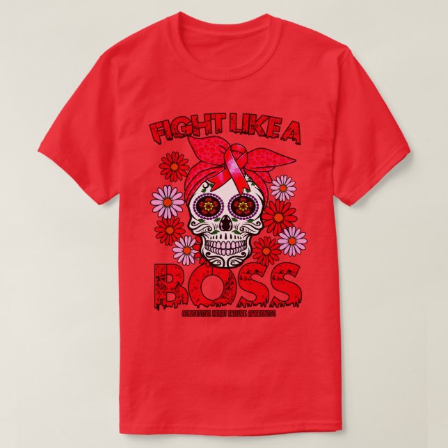 Camiseta Insuficiencia cardíaca congestiva Lucha de concien (Diseño del anverso)