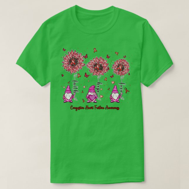 Camiseta Insuficiencia cardíaca congestiva Sensibilización  (Diseño del anverso)