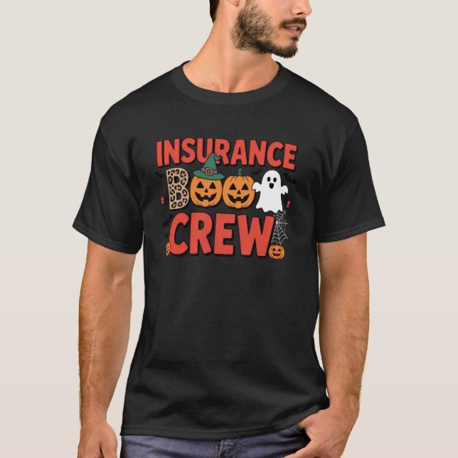 Camiseta Insurance Boo Crew Halloween Theme For Spooky Offi (Anverso)