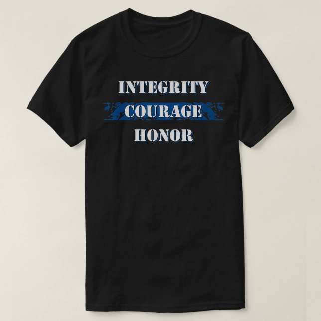 Camiseta Integridad delgada de la línea azul Coraje Honor I (Diseño del anverso)