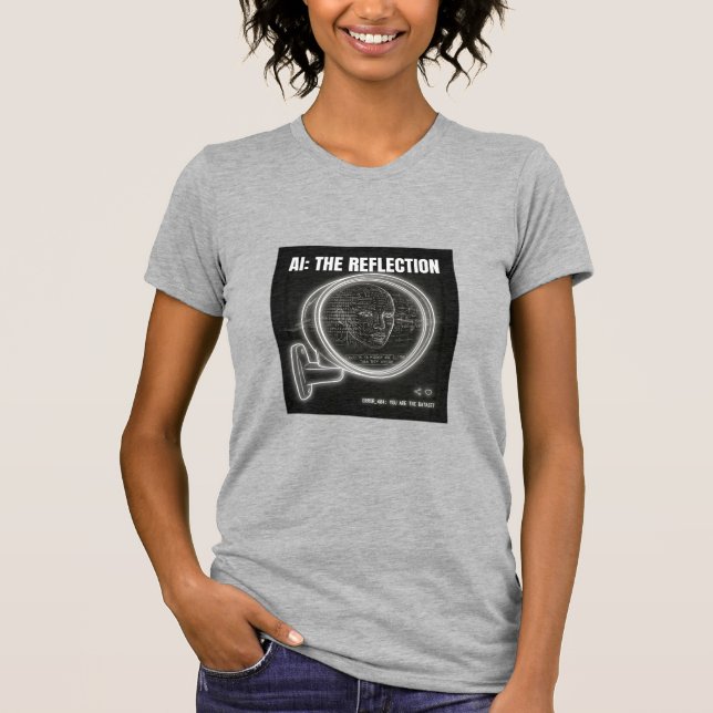 Camiseta Inteligencia Artificial Espejo Datos Ciberpunk Aut (Anverso)