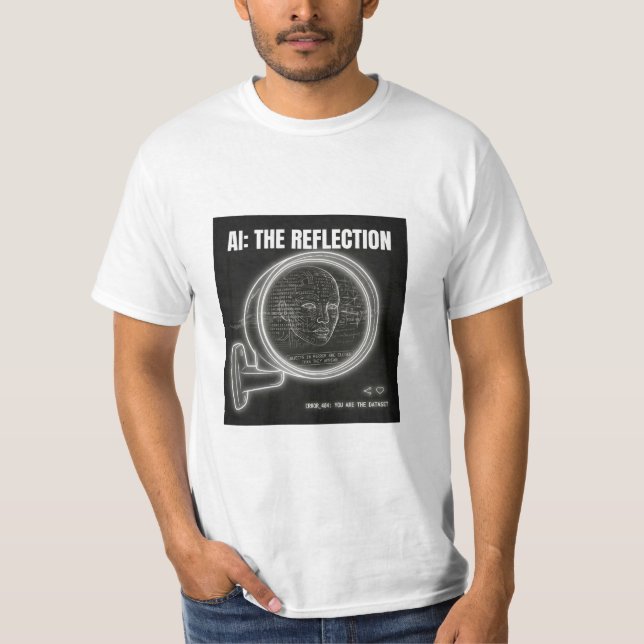 Camiseta Inteligencia Artificial Espejo Datos Ciberpunk Aut (Anverso)