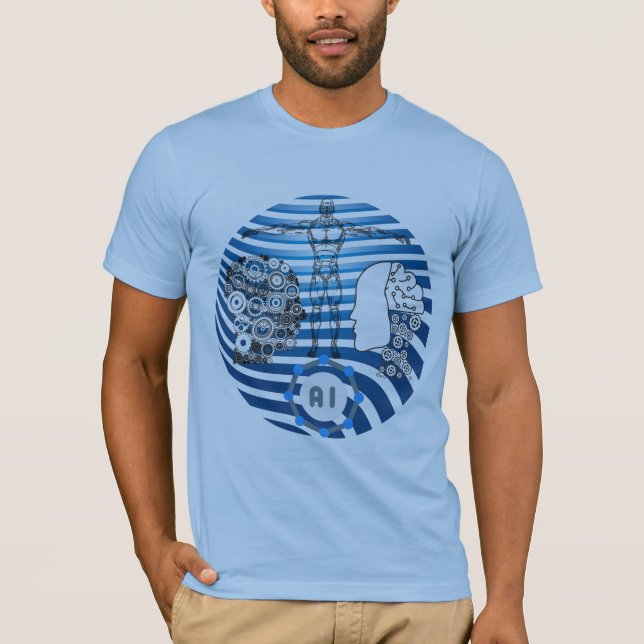 Camiseta Inteligencia artificial, robot, futuro ciboro (Anverso)