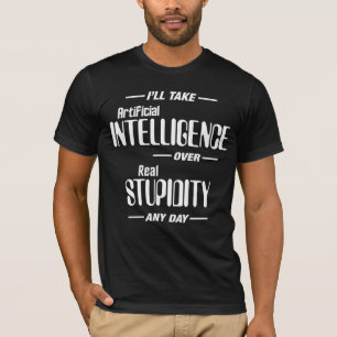 Camiseta Inteligencia artificial sobre la estupidez real