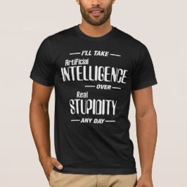Camiseta Inteligencia artificial sobre verdadera estupidez