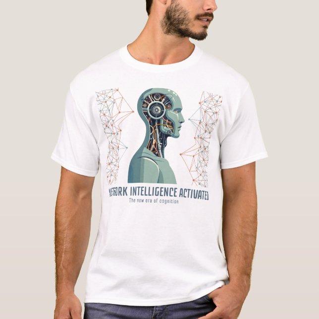 Camiseta Inteligencia de red activada - Robot futurista (Anverso)