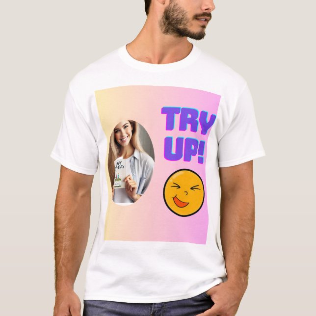Camiseta ¡Intenta! Diseño de Emoji divertida para alegría n (Anverso)