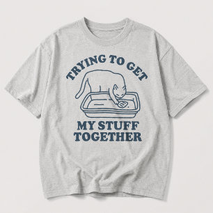 Camiseta Intentando poner mis cosas en orden Gato divertido