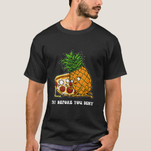 Camiseta Intentar Antes De Negar La Pizza Extraña Surfer Pi