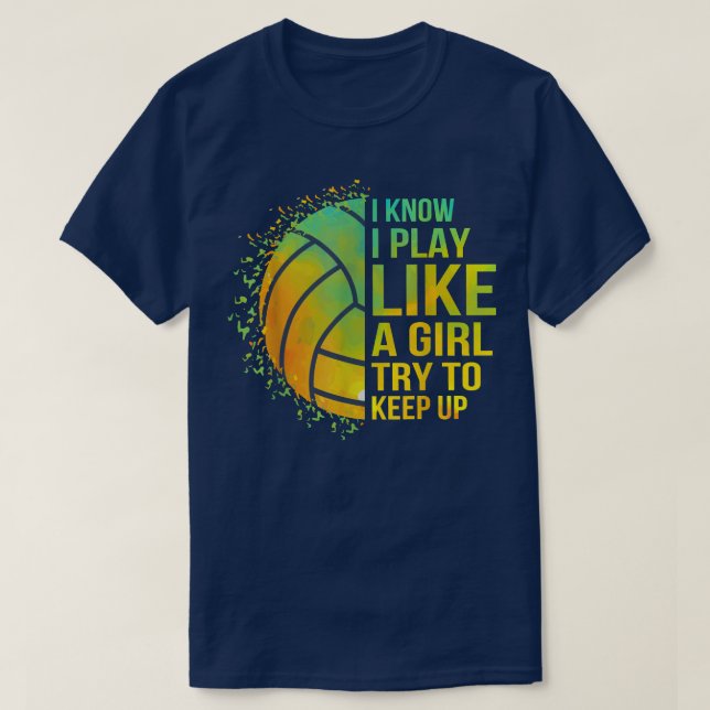 Camiseta Intentar Mantener El Voleibol Chica Muy Gracioso (Diseño del anverso)
