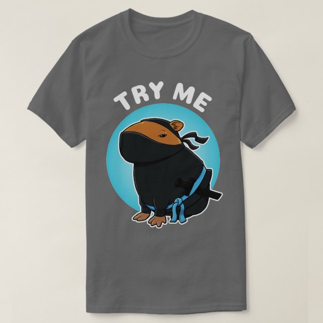 Camiseta Intentar mi disfraz Ninja Capybara (Diseño del anverso)