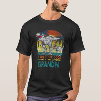 Camiseta Intento Ser Bueno Pero Me Llevo A Mis Dinos Abuelo