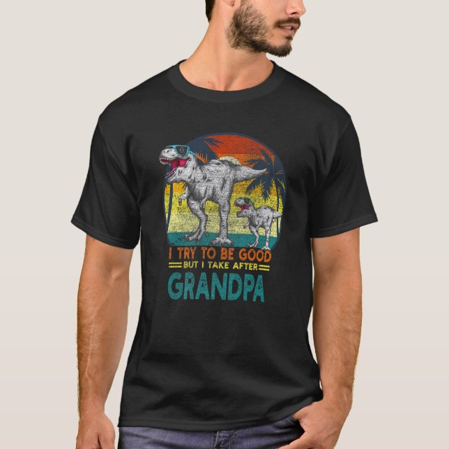 Camiseta Intento Ser Bueno Pero Me Llevo A Mis Dinos Abuelo (Anverso)