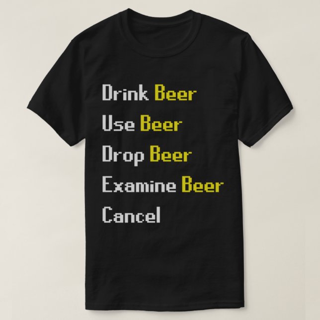Camiseta Interacción de cerveza Runescape (Diseño del anverso)