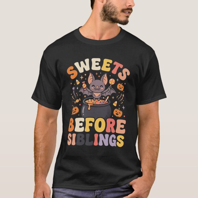 Camiseta Intercambio de Dulces de Halloween entre Hermanos (Anverso)