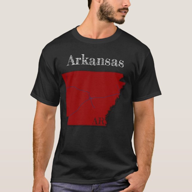 Camiseta Interestados de Arkansas [Diseño rojo de Berry] (Anverso)