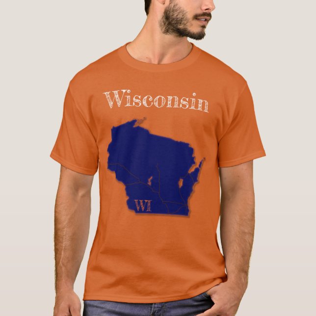 Camiseta Interestados de Wisconsin [Diseño azul de la Marin (Anverso)