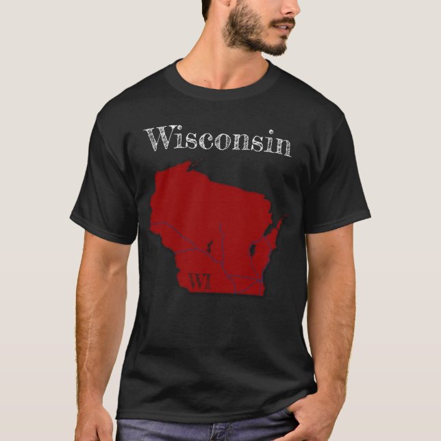 Camiseta Interestados de Wisconsin [Diseño rojo de Berry] (Anverso)