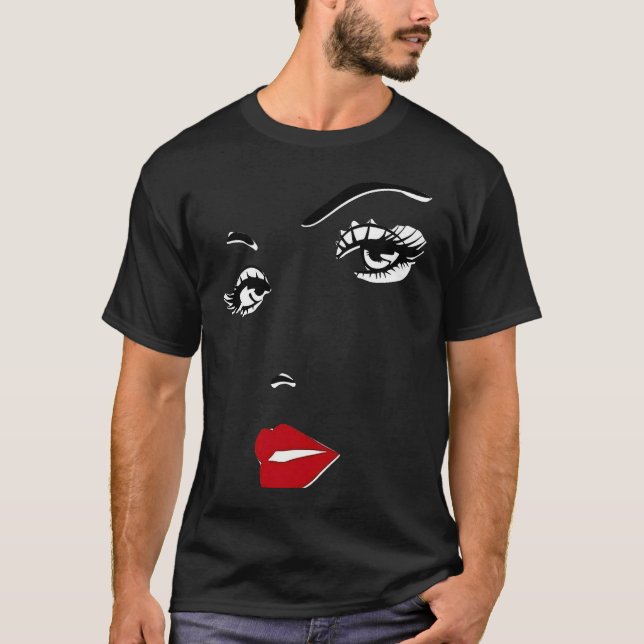 Camiseta Interested Glance with Red Lips (Anverso)