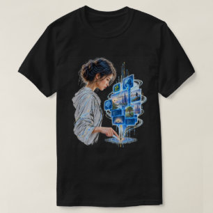 Camiseta Interfaz de IA de Toque Humano Tecnología Creativa