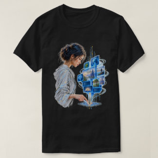 Camiseta Interfaz de IA de Toque Humano Tecnología Creativa