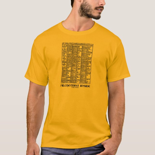 Camiseta Interior alquimista (tabla de alquimia) (Anverso)