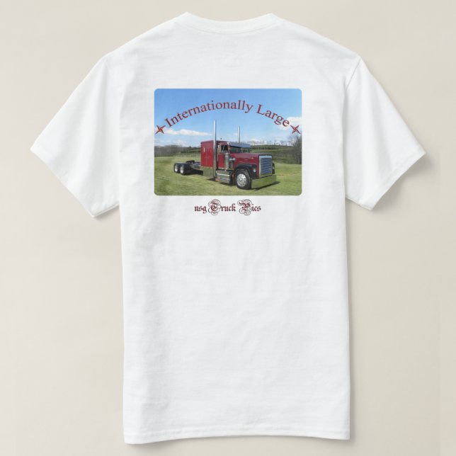 Camiseta Internacionalmente grande (frente del logotipo #2) (Reverso del diseño)