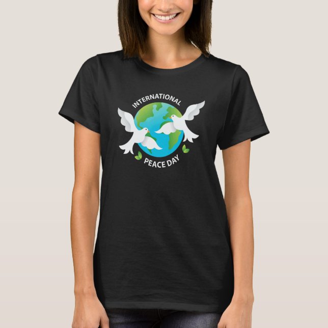 Camiseta International Peace Day Earth Pigeon For Man Woman (Anverso)