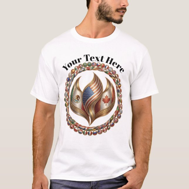 Camiseta International Unity Flame with World Flags Emblem  (Anverso)