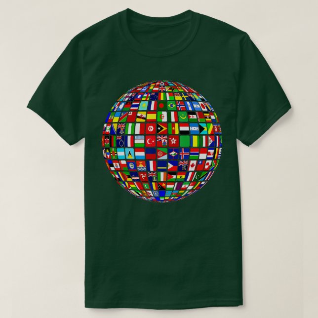 Camiseta International World Flags  Flags World Map  (Diseño del anverso)