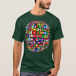 Camiseta International World Flags  Flags World Map