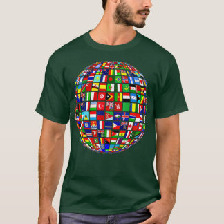 Camiseta International World Flags  Flags World Map 