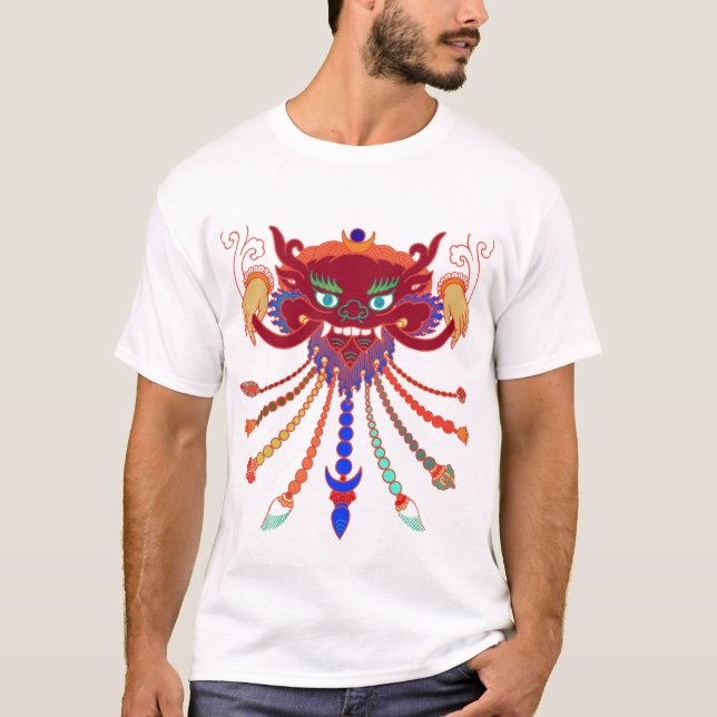 Camiseta interpretación tibetana de la máscara (Anverso)
