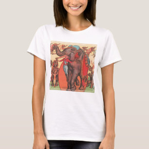 Camiseta Interpretando Elefantes Con Mujeres Y Entrenadores