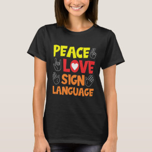 Camiseta Intérprete de mano de lenguaje de Rótulo y concien