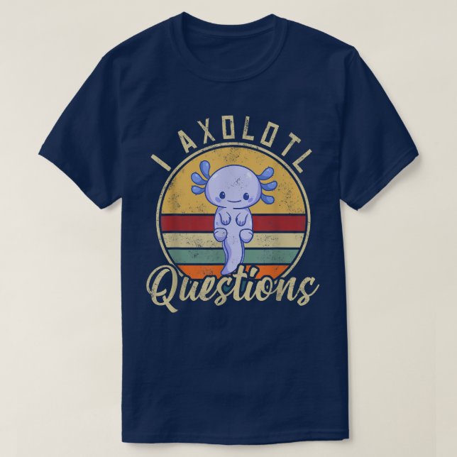 Camiseta Interrogantes de Aolotl divertidos y lindos (Diseño del anverso)