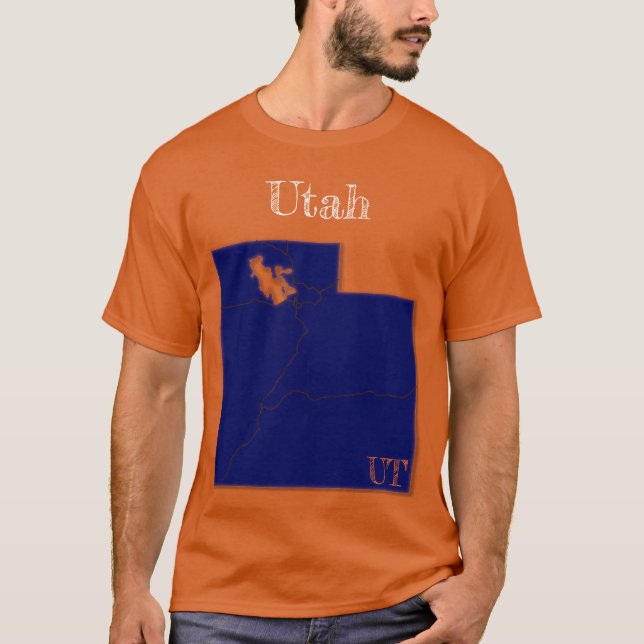 Camiseta Interstate Utah [Diseño Azul de la Marina] (Anverso)