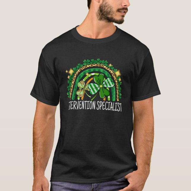 Camiseta Intervention Specialist Rainbow Lucky St Patrick's (Anverso)