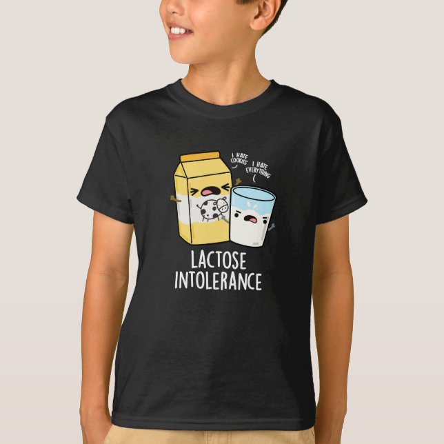 Camiseta Intolerancia a la lactosa Leche divertida Pun Oscu (Anverso)
