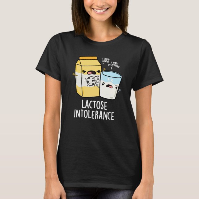 Camiseta Intolerancia a la lactosa Leche divertida Pun Oscu (Anverso)