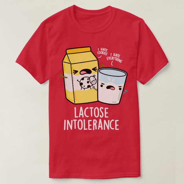 Camiseta Intolerancia a la lactosa Pun de leche divertida (Diseño del anverso)