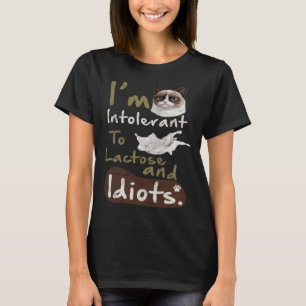 Camiseta Intolerante a la lactosa y a los idiotas Gatito Ga