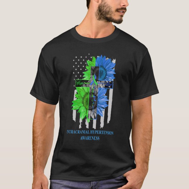 Camiseta Intracranial Hypertension Awareness US Flag Faith  (Anverso)