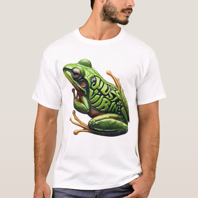 Camiseta Intricate Green Frog Just Vibin' (Anverso)