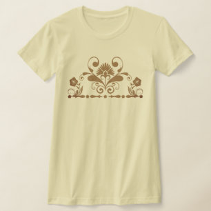 Camiseta Intrincado crest floral ornamentado y divisor