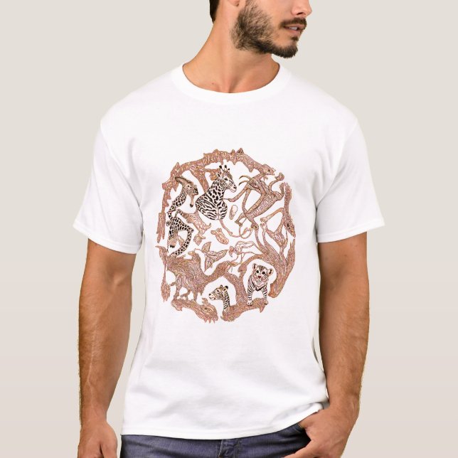 Camiseta Intrincado Mandala animal: Una fusión del arte de  (Anverso)