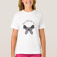 Intrincado Mandala Bohemio Mariposa Negro y Blanco