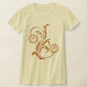 Camiseta Intrincado Mandala Floral Ornamentado y Mariposas